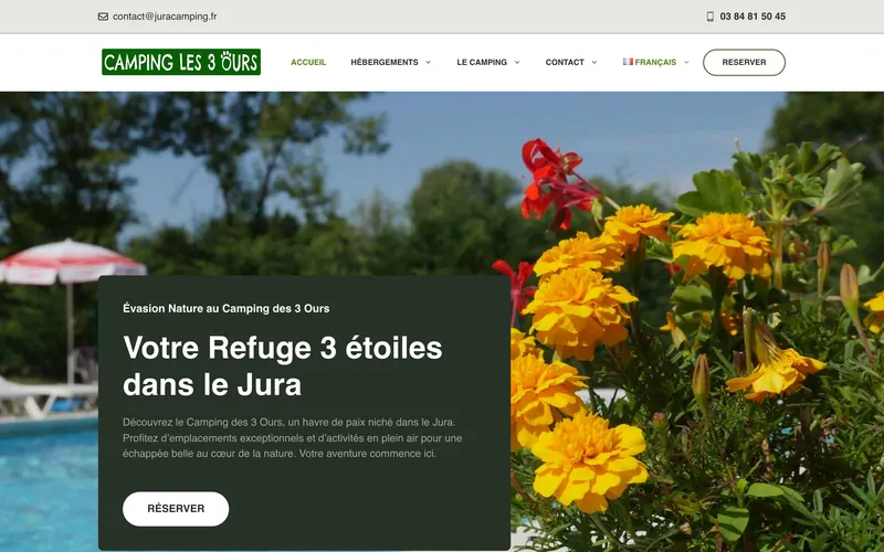 Page d'accueil du site juracamping.fr